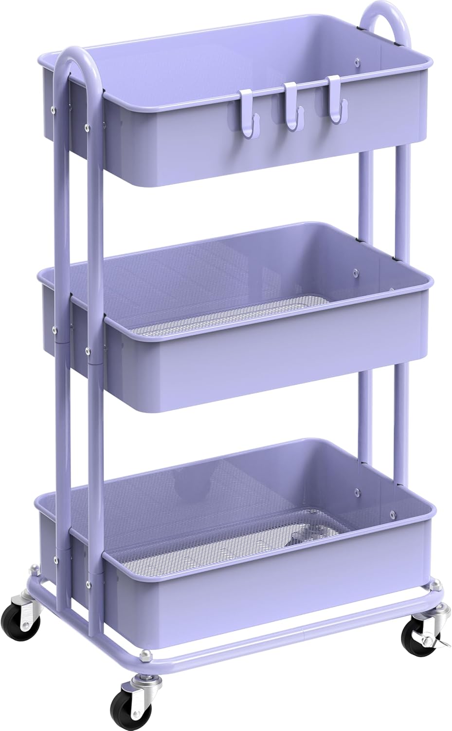 3-Tier Heavy Duty Metal Utility Rolling Cart